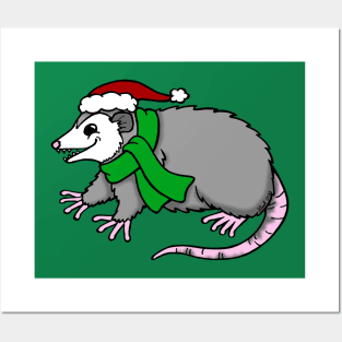 Christmas Opossum Posters and Art